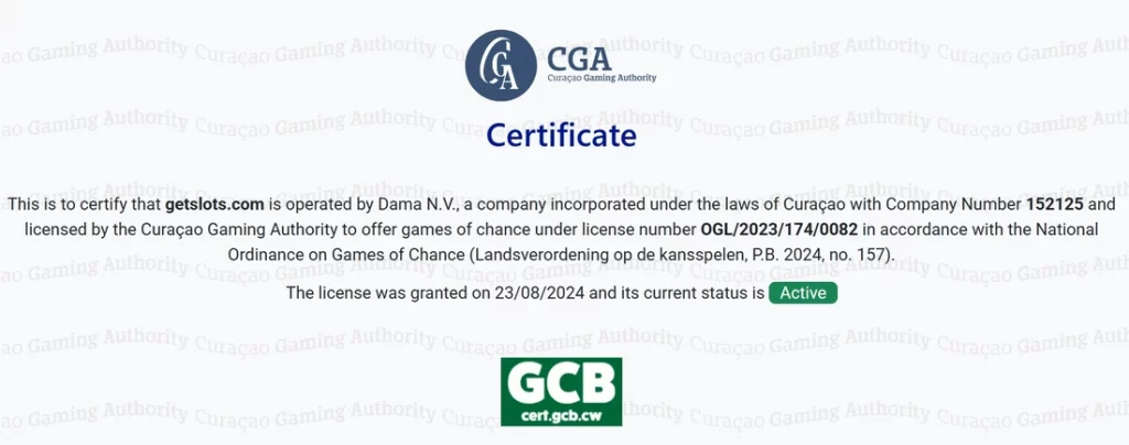 GetSlots Casino Licence